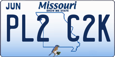 MO license plate PL2C2K