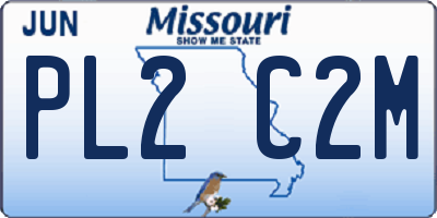 MO license plate PL2C2M