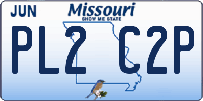 MO license plate PL2C2P