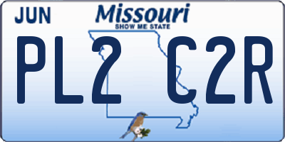 MO license plate PL2C2R