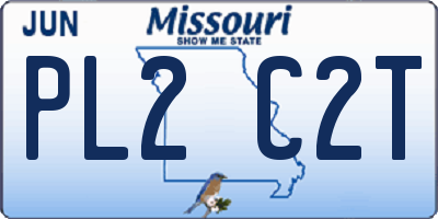 MO license plate PL2C2T