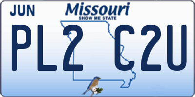 MO license plate PL2C2U