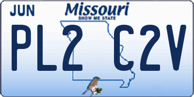 MO license plate PL2C2V