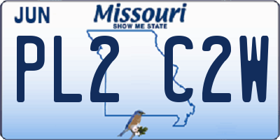 MO license plate PL2C2W