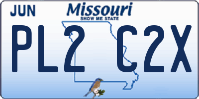 MO license plate PL2C2X