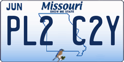 MO license plate PL2C2Y