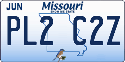 MO license plate PL2C2Z