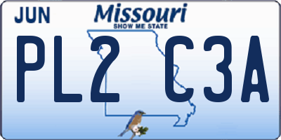 MO license plate PL2C3A