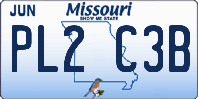 MO license plate PL2C3B