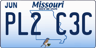 MO license plate PL2C3C