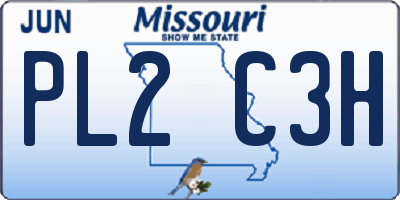 MO license plate PL2C3H