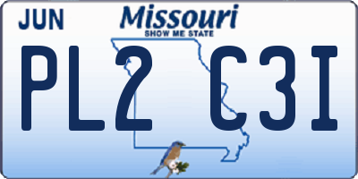 MO license plate PL2C3I