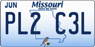 MO license plate PL2C3L