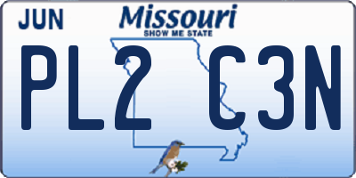 MO license plate PL2C3N