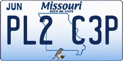 MO license plate PL2C3P