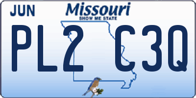 MO license plate PL2C3Q