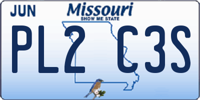 MO license plate PL2C3S