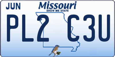 MO license plate PL2C3U