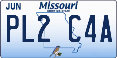 MO license plate PL2C4A