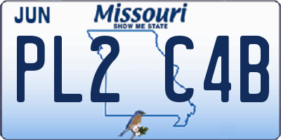 MO license plate PL2C4B