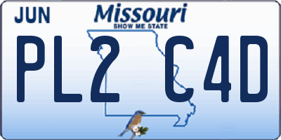 MO license plate PL2C4D