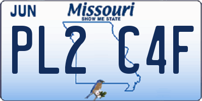 MO license plate PL2C4F
