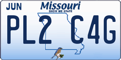 MO license plate PL2C4G