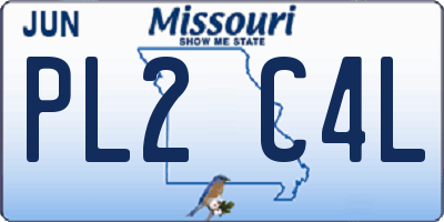 MO license plate PL2C4L