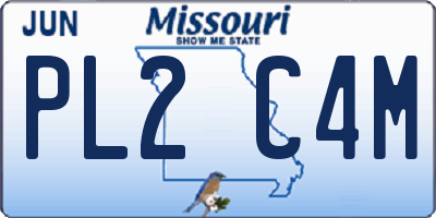 MO license plate PL2C4M