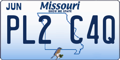MO license plate PL2C4Q