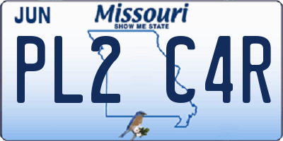MO license plate PL2C4R