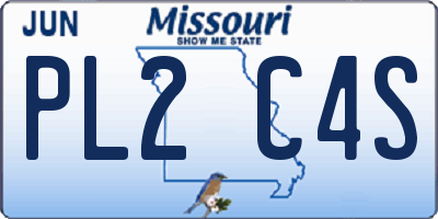 MO license plate PL2C4S