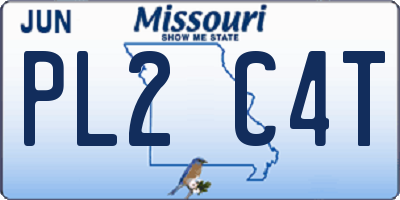 MO license plate PL2C4T