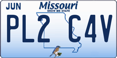 MO license plate PL2C4V