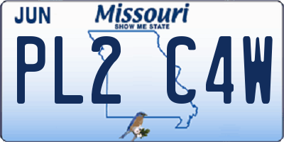 MO license plate PL2C4W