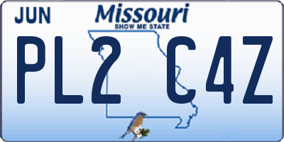MO license plate PL2C4Z