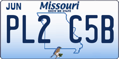 MO license plate PL2C5B