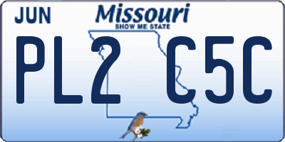 MO license plate PL2C5C