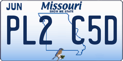 MO license plate PL2C5D