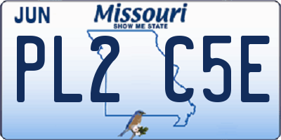 MO license plate PL2C5E