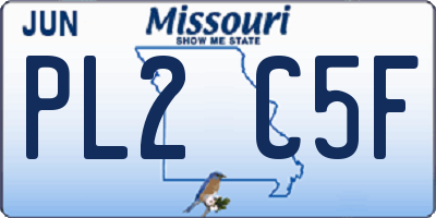 MO license plate PL2C5F
