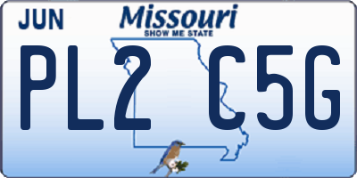 MO license plate PL2C5G
