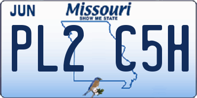 MO license plate PL2C5H