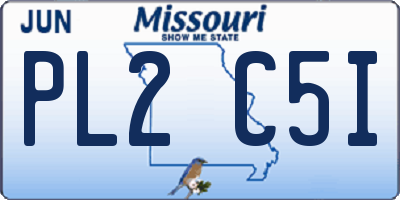 MO license plate PL2C5I