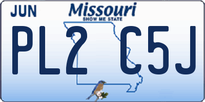 MO license plate PL2C5J