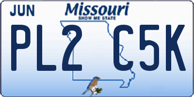 MO license plate PL2C5K