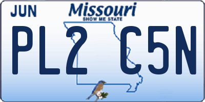 MO license plate PL2C5N