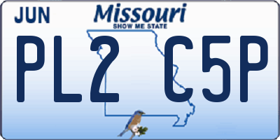MO license plate PL2C5P