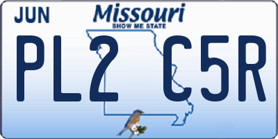 MO license plate PL2C5R