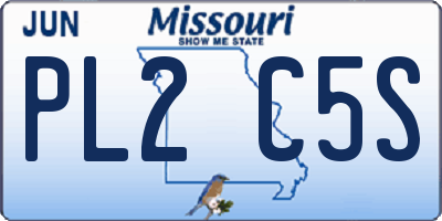 MO license plate PL2C5S